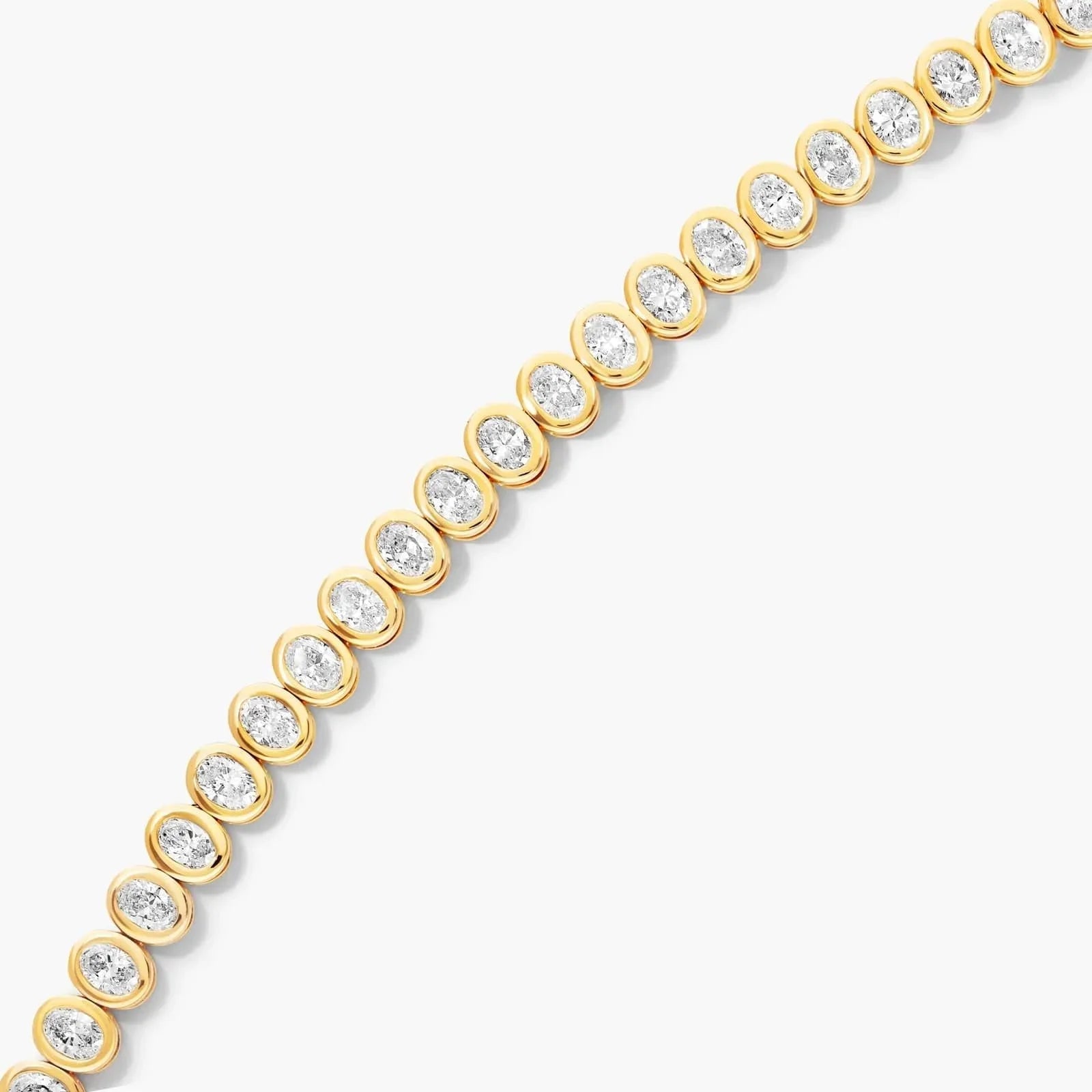 Oval Lab Grown diamond Bezel Tennis Bracelet, EF Color, VS Clarity, IGI Certified 4.56tcw 
