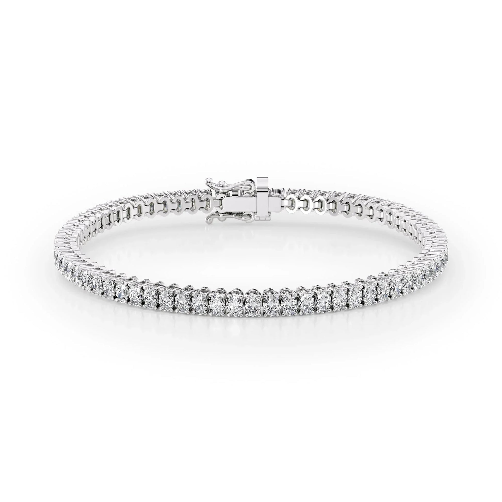 Oval Lab Grown Diamond Tennis Bracelet, EF Color, VS Clarity, IGI Certificate 6.5tcw 