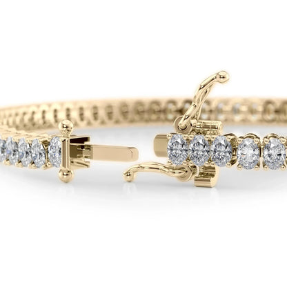 Oval Lab Grown Diamond Tennis Bracelet, EF Color, VS Clarity, IGI Certificate 6.5tcw 