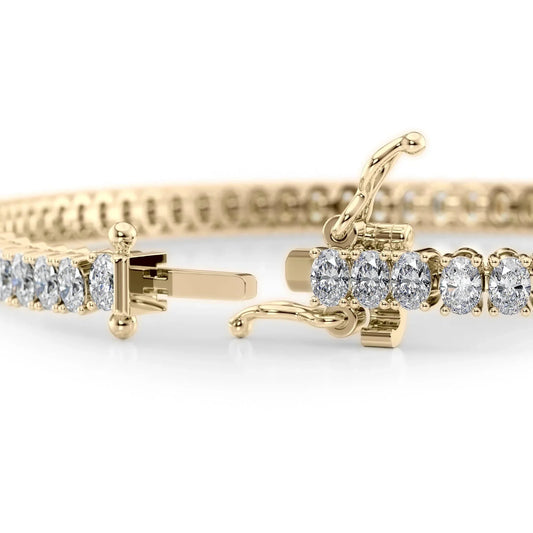 Oval Lab Grown Diamond Tennis Bracelet, EF Color, VS Clarity, IGI Certificate 6.5tcw 