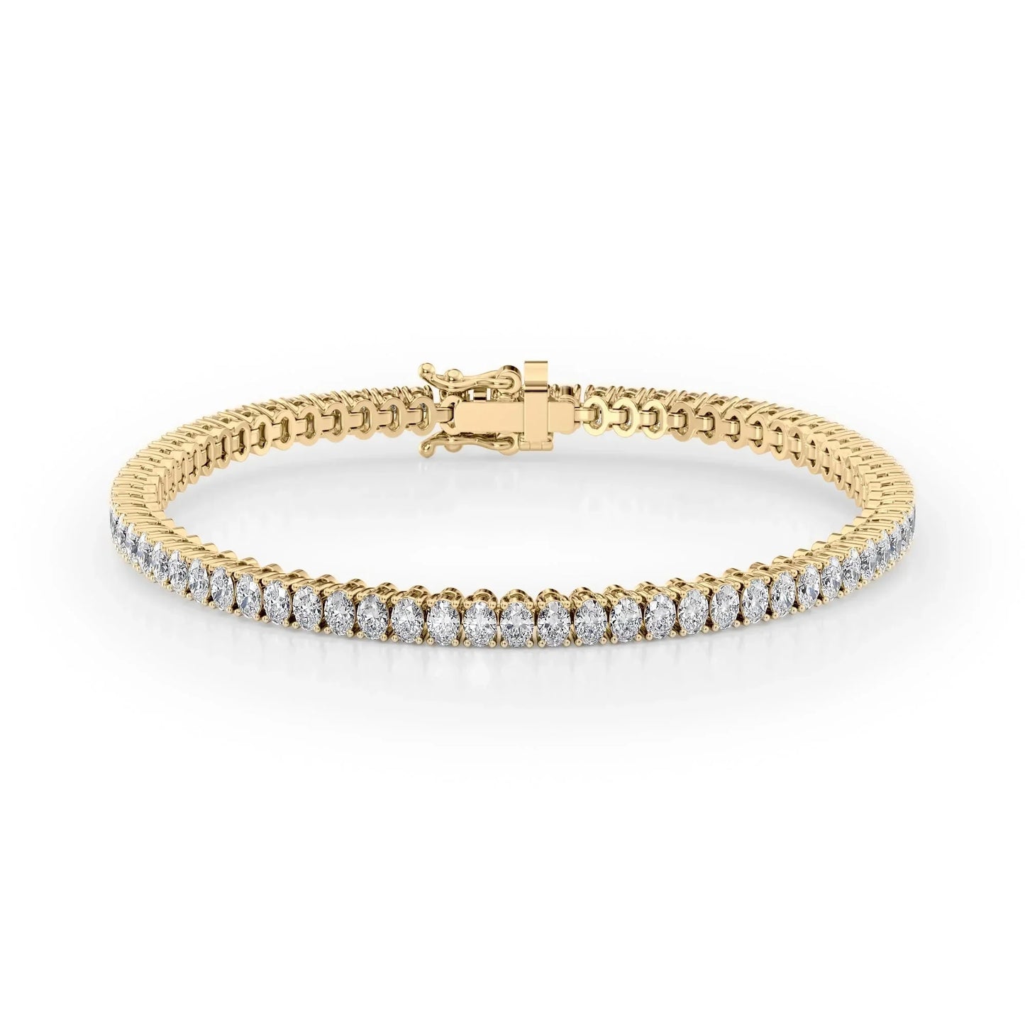 Oval Lab Grown Diamond Tennis Bracelet, EF Color, VS Clarity, IGI Certificate 6.5tcw 