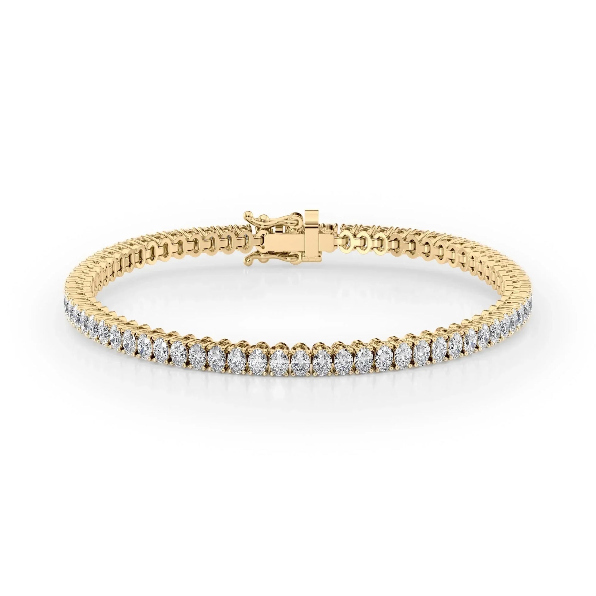Oval Lab Grown Diamond Tennis Bracelet, EF Color, VS Clarity, IGI Certificate 6.5tcw 