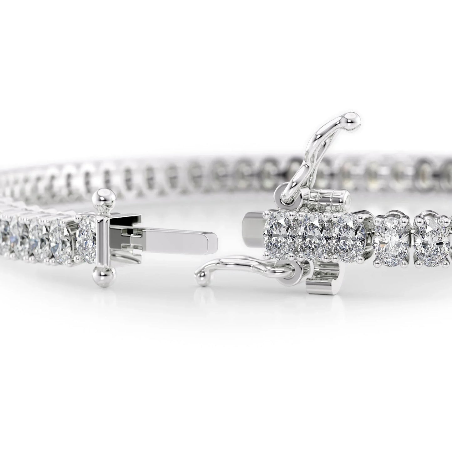 Oval Lab Grown Diamond Tennis Bracelet, EF Color, VS Clarity, IGI Certificate 6.5tcw 