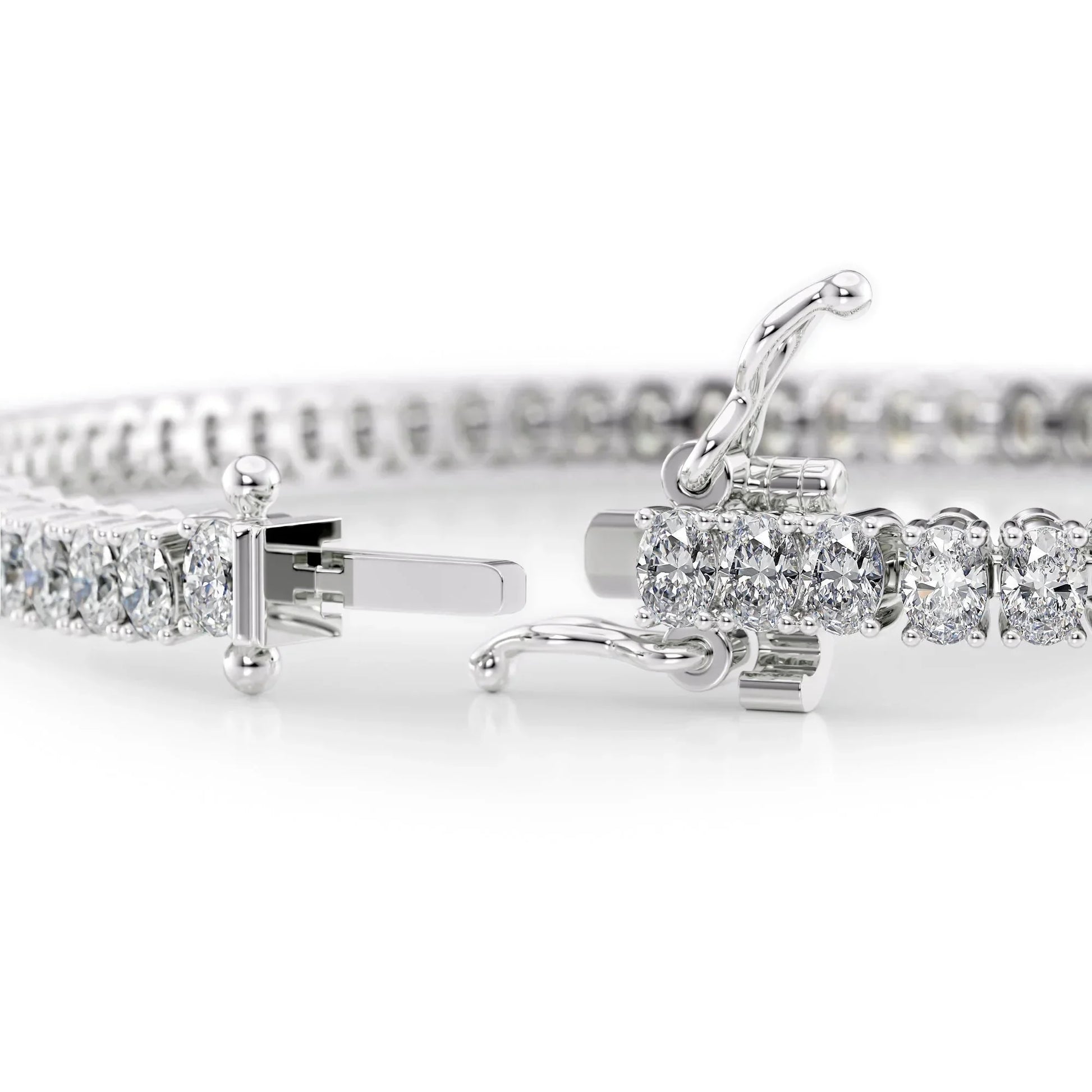 Oval Lab Grown Diamond Tennis Bracelet, EF Color, VS Clarity, IGI Certificate 6.5tcw 