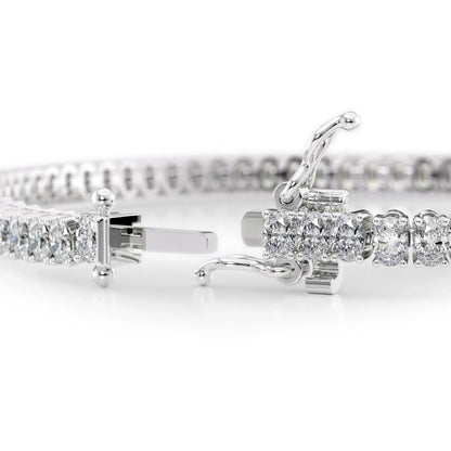 Oval Lab Grown Diamond Tennis Bracelet, EF Color, VS Clarity, IGI Certificate 6.5tcw 