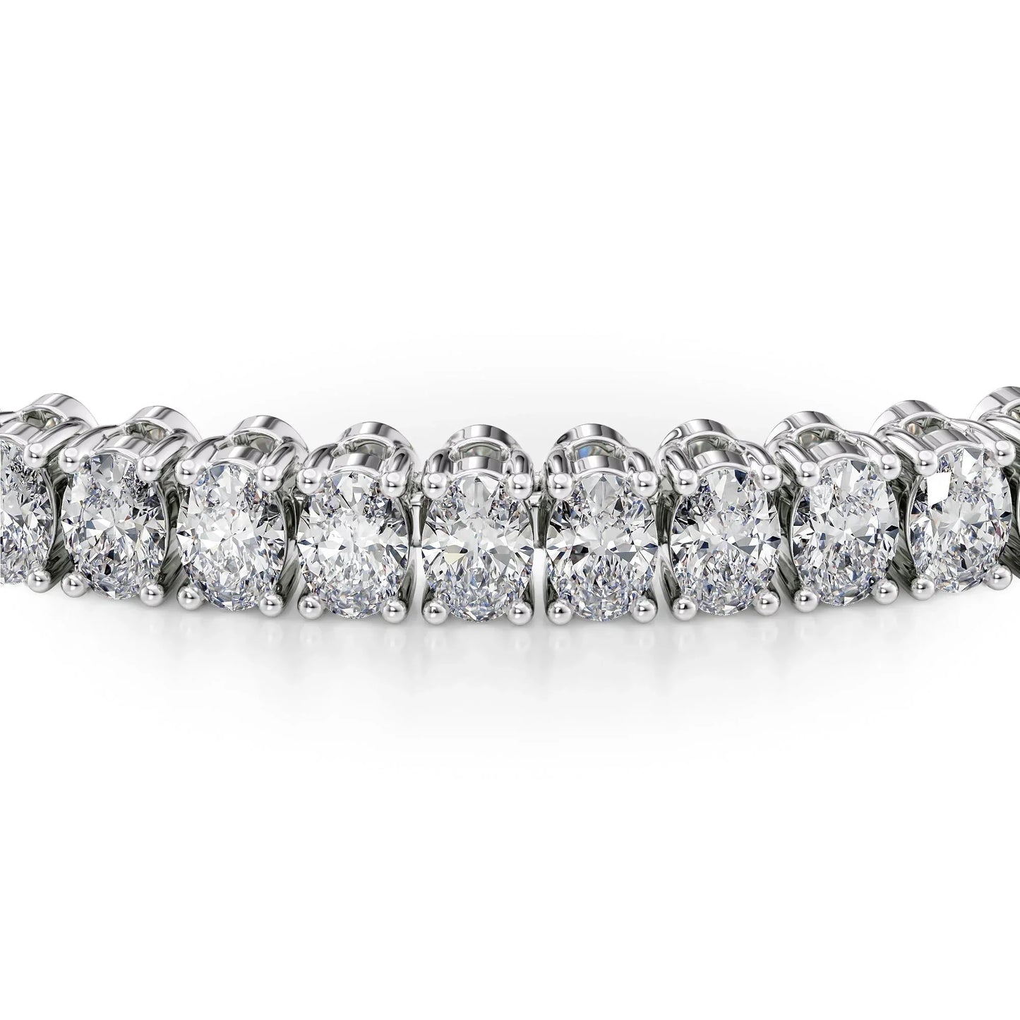 Oval Lab Grown Diamond Tennis Bracelet, EF Color, VS Clarity, IGI Certificate 6.5tcw 