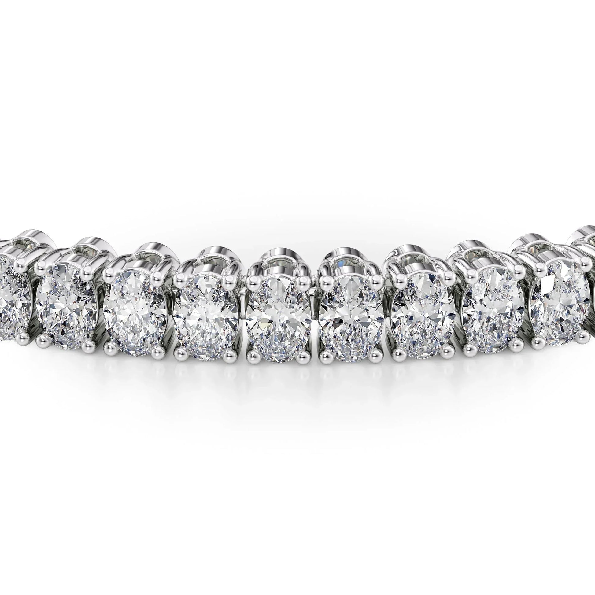 Oval Lab Grown Diamond Tennis Bracelet, EF Color, VS Clarity, IGI Certificate 6.5tcw 