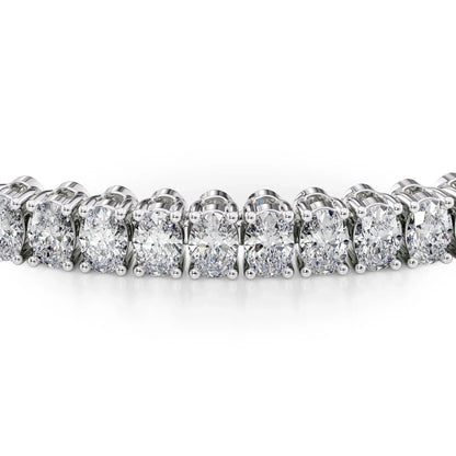 Oval Lab Grown Diamond Tennis Bracelet, EF Color, VS Clarity, IGI Certificate 6.5tcw 