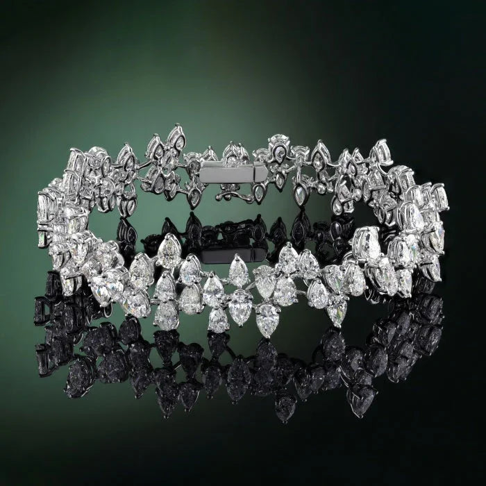 Paris Bracelet | Pear Shaped Lab Grown Diamonds | 18.06 tcw | 14k/18k 