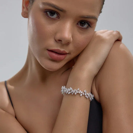 Paris Bracelet | Pear Shaped Lab Grown Diamonds | 18.06 tcw | 14k/18k 