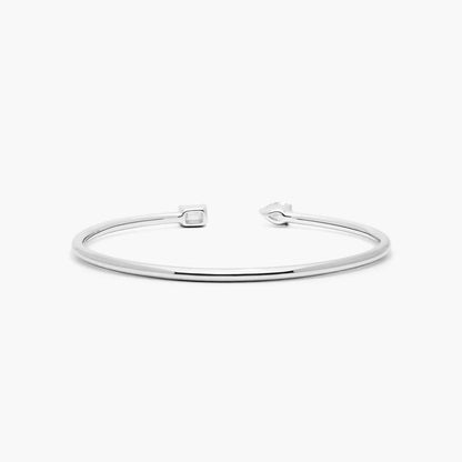 Pear And Emerald Lab Grown Diamond Cuff Bracelet, EF Color , VS Clarity, IGI Certificate 