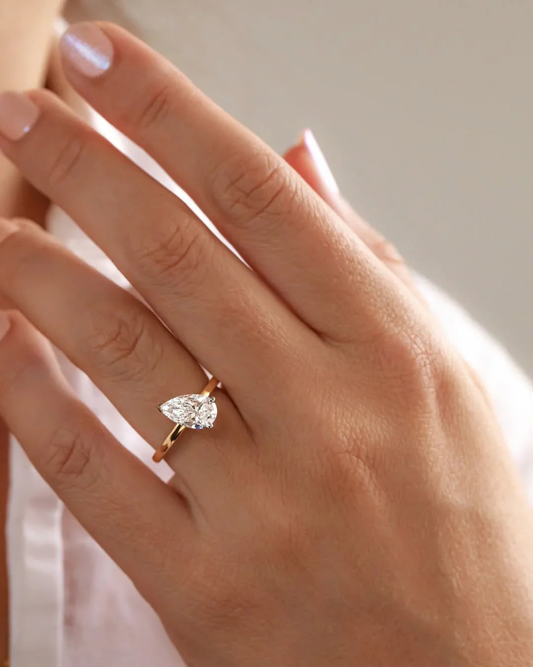 Luxury Pear Cut 1.50CT Lab Grown Diamond Solitaire Engagement Ring, Wedding Ring for Her, Bridal Promise Ring, Elegant Jewelry Gift
