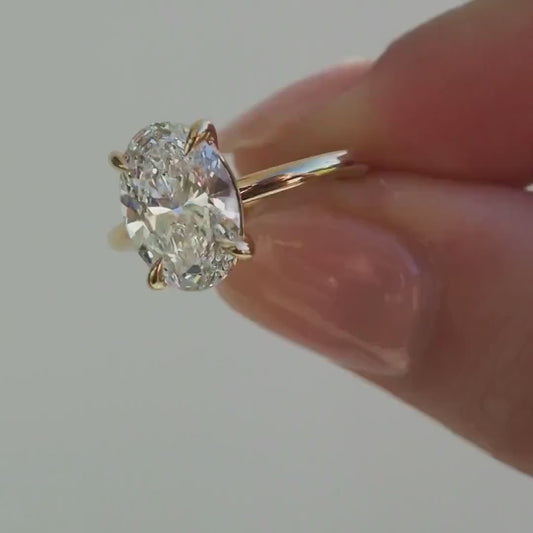 1ct Oval Cut Single Stone Lab Grown Diamond Ring Luxurious Engagement Ring and Wedding ring, Anniversary Gift, Birthday Gift  Ring For Wife