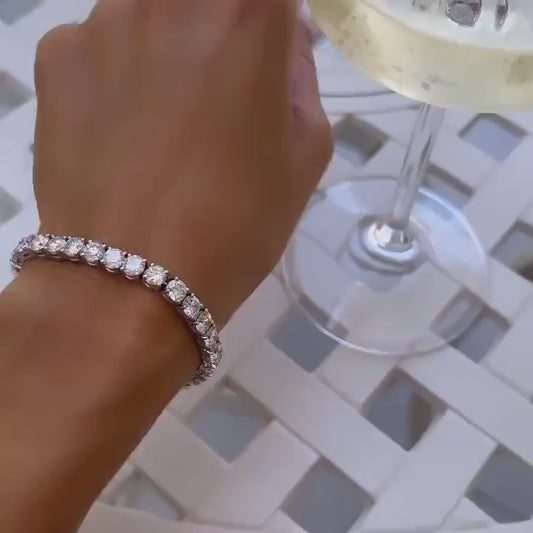 Round Lab grown Diamond Tennis Bracelet, EF Color, VS Clarity, Exquisite Diamond Jewelry