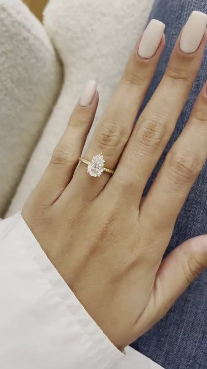 7.00 CT Pear Lab Grown Diamond Engagement Ring | Timeless Solitaire Ring | IGI Certified