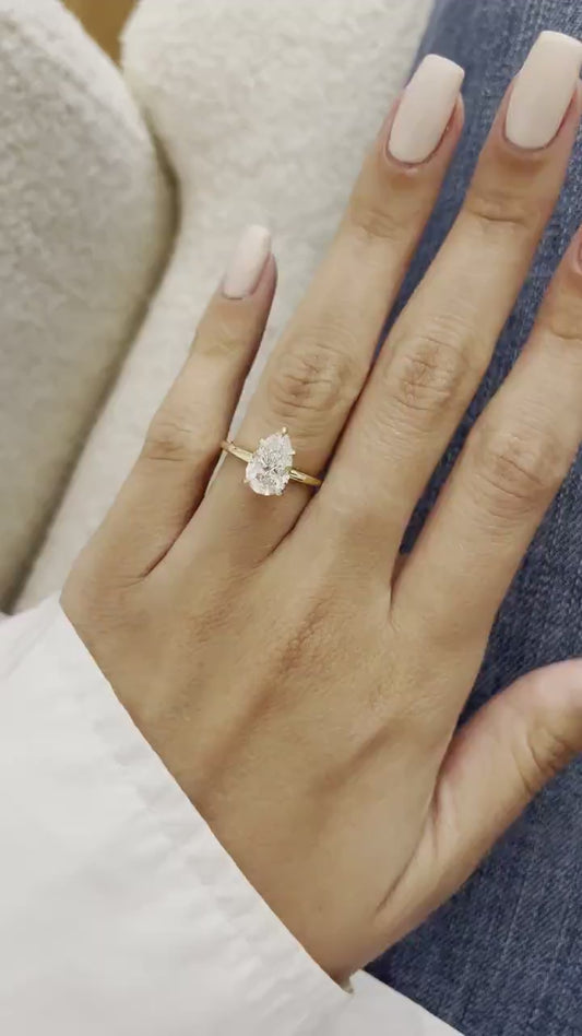 7.00 CT Pear Lab Grown Diamond Engagement Ring | Timeless Solitaire Ring | IGI Certified