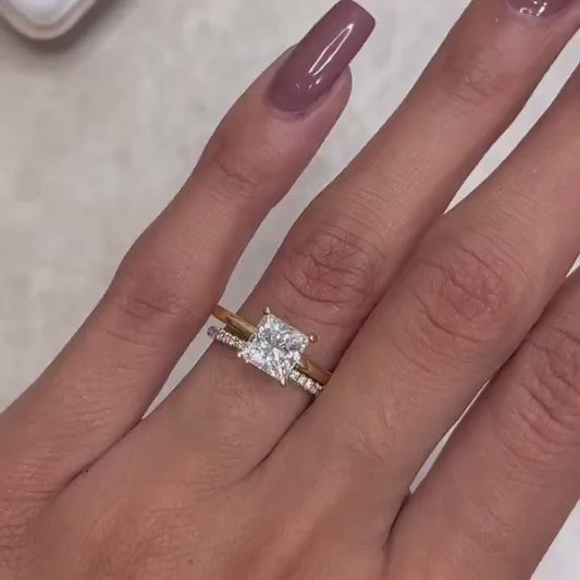 2.50ct Princess Lab Grown Diamond Engagement Ring | Solitaire Setting | IGI Certified