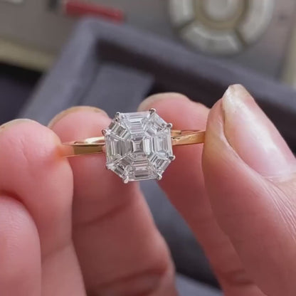 Fancy blue Asscher cut lab grown diamond engagement ring 1.50 CT, solitaire setting, IGI certified anniversary and promise ring