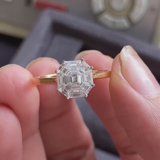 Fancy blue Asscher cut lab grown diamond engagement ring 2.90TCW, solitaire setting, IGI certified anniversary and promise ring