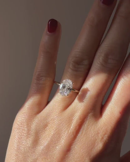 4.0ct Oval Cut Lab Grown Diamond Engagement Ring