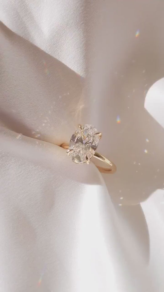 8ct Oval Cut Solitaire Lab Grown Diamond Ring Timeless Diamond Ring, Bridal Wedding Ring, and Romantic Gift for Her