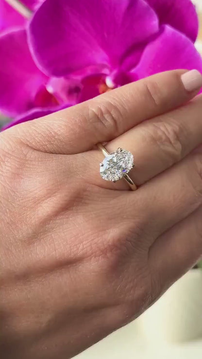 4.0ct Oval Cut Lab Grown Diamond Ring Classic Engagement ring, Anniversary Gift and promise ring for Her