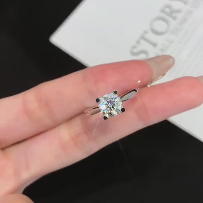 1.00CT Round Lab Grown Diamond Engagement Ring | Pavé Solitaire Setting with 1ct Center | IGI Certified