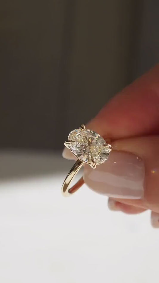 7ct Oval Solitaire Lab Grown Diamond Ring Vintage-Inspired Wedding Ring, Engagement Ring, and Bridal Gift for Women
