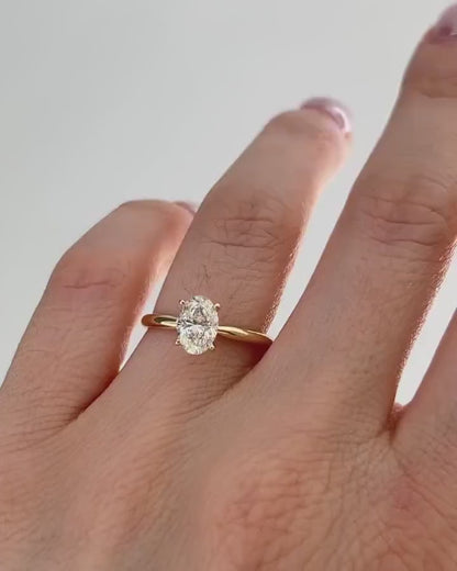 4.0ct Oval Cut Lab Grown Diamond Solitaire Ring
