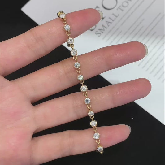 2.70tcw Lab Diamond Bezel Tennis Bracelet | Round Cut | DEF VVS–VS | IGI Certified