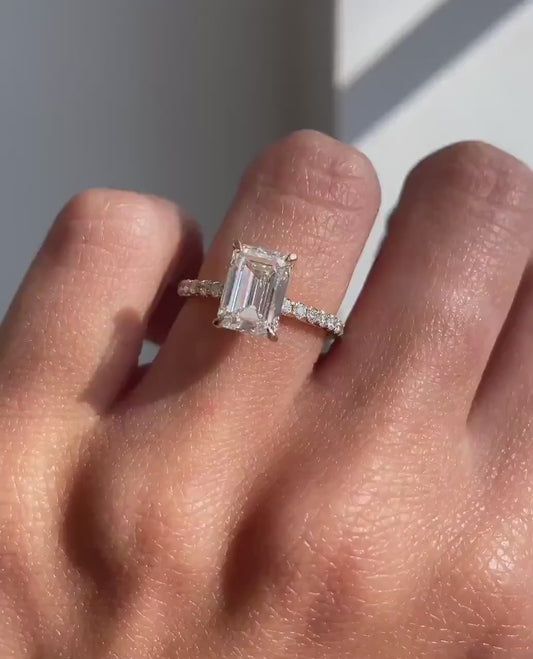 3.0ct Emerald Cut  Lab Grown Diamond Ring Luxurious Engagement Ring and Wedding ring, Anniversary Gift For Women