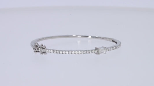 Emerald Lab Grown Diamond Double Row Bangle, EF Color, VS Clarity, IGI Certificate