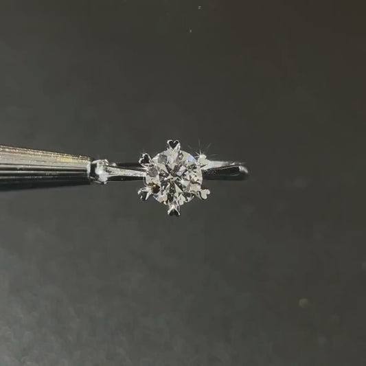 Round lab grown diamond engagement ring, 1.50ct heart prong solitaire setting, IGI certified wedding jewelry for her