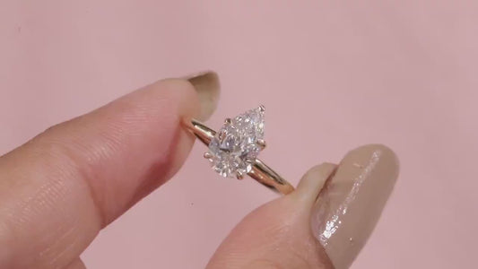 4.50 CT Pear Lab Grown Diamond Engagement Ring | Solitaire Design  | IGI Certified