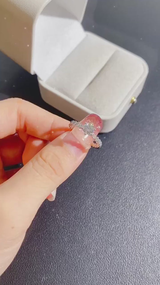 0.50 CT Round Lab Grown Diamond Engagement Ring | Basket Setting Ring | IGI Certified