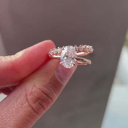2.50CT Oval Lab Grown Diamond Engagement Ring | Double Band Solitaire Setting | IGI Certified