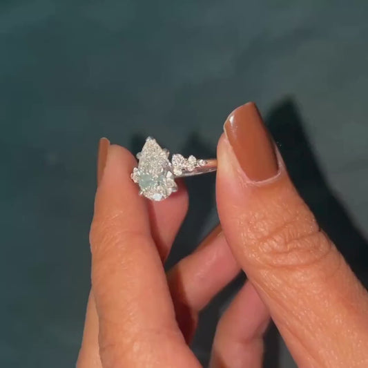 Pear 2.50CT Lab Grown Diamond Hidden Halo Engagement Ring Gifts for Girlfriend Custom Made Ring For Birthday Gift Ring