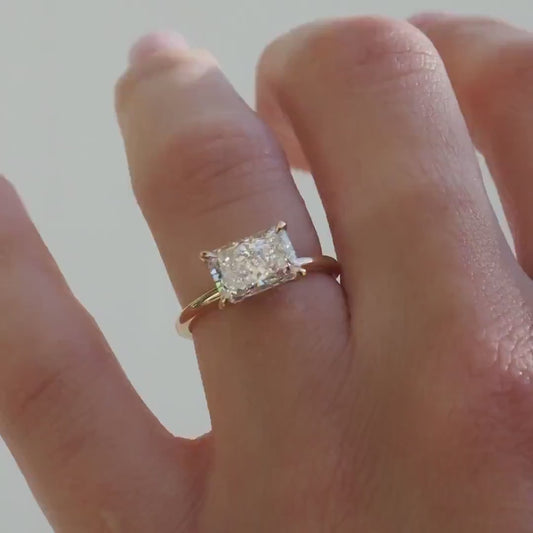 5ct Radiant Cut Lab Drown Diamond Solitaire Ring Luxurious diamond Ring, Wedding Ring, Anniversary and Promise Ring For Her