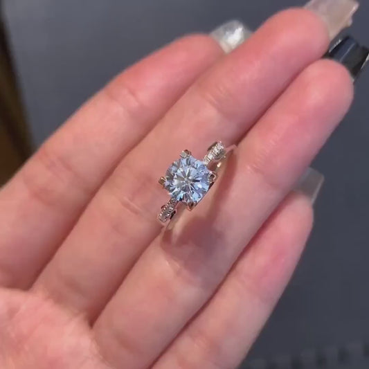 1.10TCW Round Lab Grown Diamond Engagement Ring | Two-Tone Color | IGI Certified