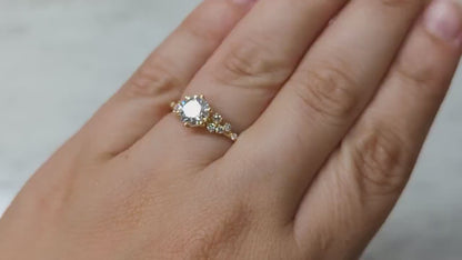 Round Lab Grown Diamond Engagement Ring | Pavé Solitaire Setting with 1.50ct Center | IGI Certified