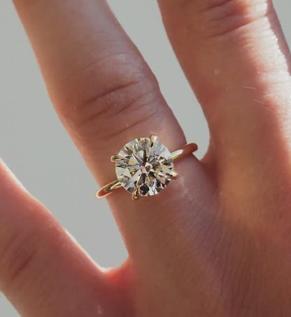 6.0 CT Round Lab Grown Diamond Solitaire Ring IGI Certified Classic Engagement Wedding Ring Luxury Bridal Jewelry Elegant Gift for Her Women