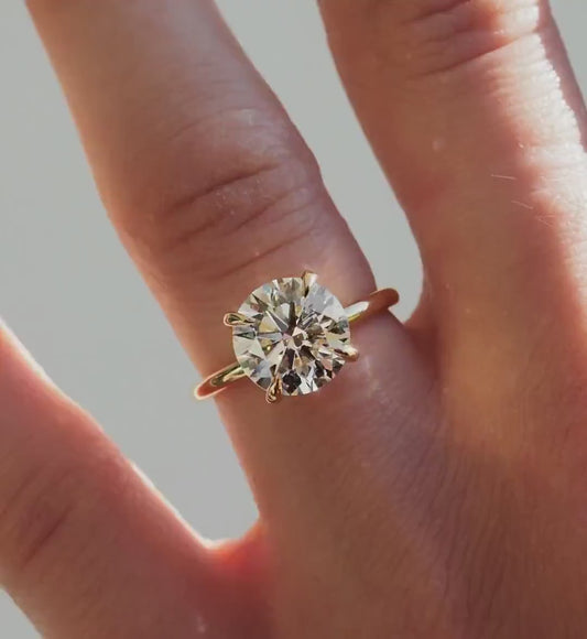 6.0 CT Round Lab Grown Diamond Solitaire Ring IGI Certified Classic Engagement Wedding Ring Luxury Bridal Jewelry Elegant Gift for Her Women
