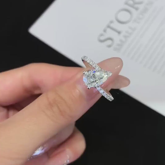 Pear 2.00CT Lab Grown Diamond Engagement Ring | Bypass Basket Setting | Bridal Ring | Wedding Ring | Promise Ring | Gift for Her Jewelry
