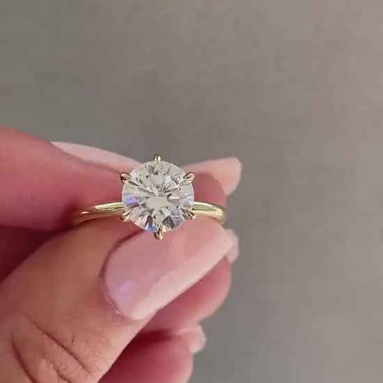 2.50ct Round Cut Lab Grown Diamond Engagement Ring IGI Certified Solitaire Ring, Bridal Wedding Jewelry, Classic Engagement Ring Elegant Design