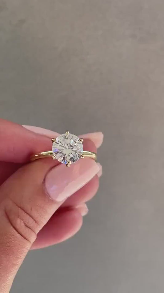 2.50ct Round Cut Lab Grown Diamond Engagement Ring IGI Certified Solitaire Ring, Bridal Wedding Jewelry, Classic Engagement Ring Elegant Design