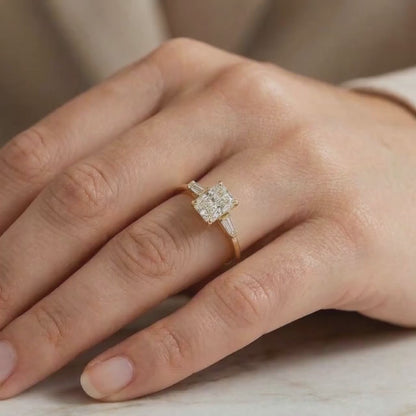 3.00ct Emerald Lab Grown Diamond Ring Engagement Ring | IGI Certified | Wedding Gift Ring, Bridal Marriage Ring