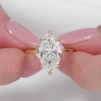 5.00 CT Marquise Cut Lab Grown Diamond Engagement Solitaire Ring | IGI Certified