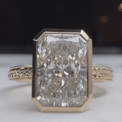 2.00CT Radiant Lab Grown Diamond Engagement Ring | Bezel Setting | IGI Certified