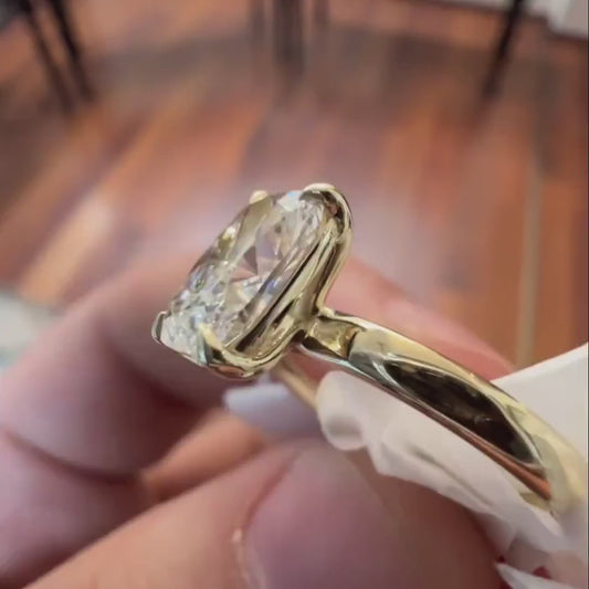 Cushion cut lab grown diamond ring 1.50ct, solitaire engagement ring, IGI certified bridal jewelry, sustainable luxury diamond engagement ring