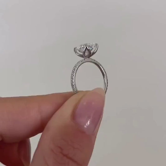 3.40 tcw oval cut lab grown diamond ring marquise round side stones engagement ring IGI certified wedding ring bridal jewelry luxury elegant